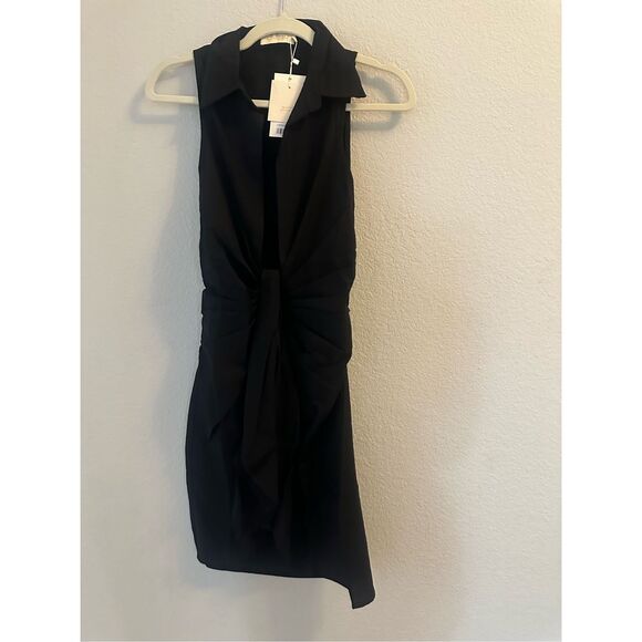 NWT Choosy plunging black mini dress Size 2 - Picture 4 of 7